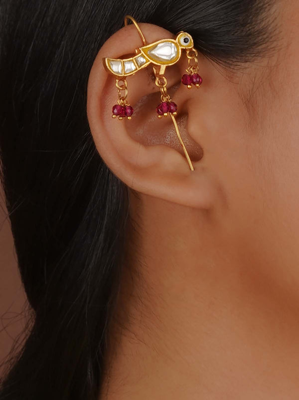 Gold Plated Jadau Kundan Earrings - ME1451