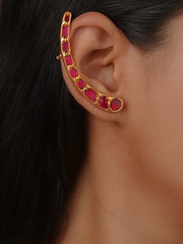 Gold Plated Jadau Kundan Earrings - ME1452