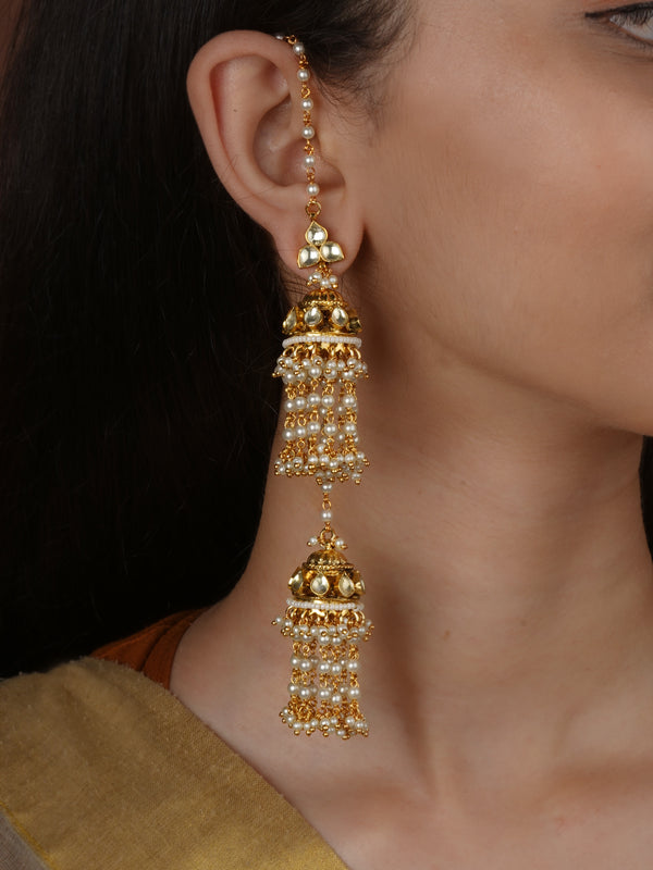 Gold Plated Jadau Kundan Earrings - ME1461