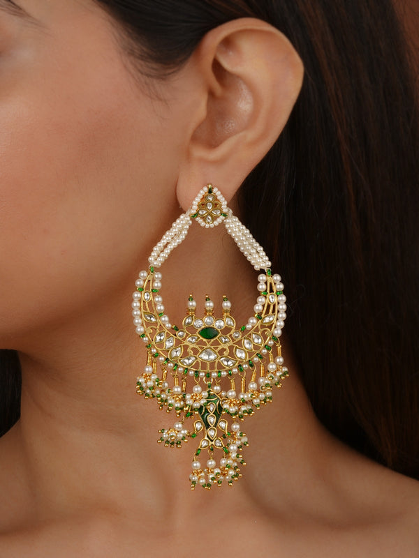 Gold Plated Jadau Kundan Earrings - ME1488