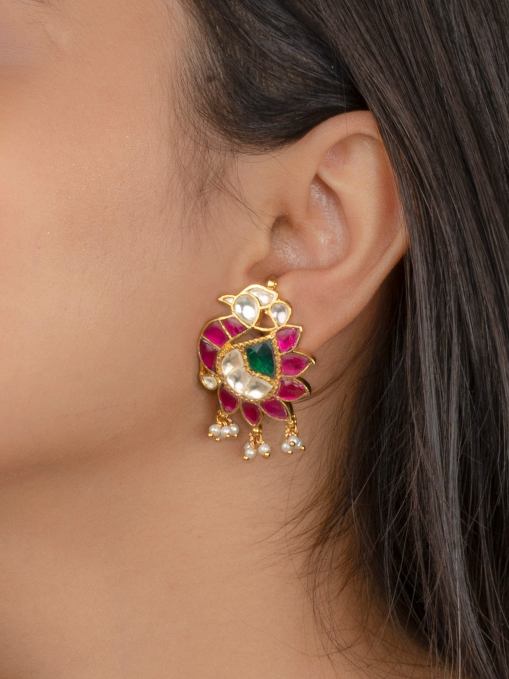 ME751M - Multicolor Jadau Kundan Earrings