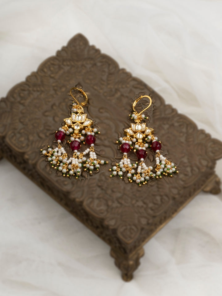 ME910YA - Multicolor Jadau Kundan Earrings