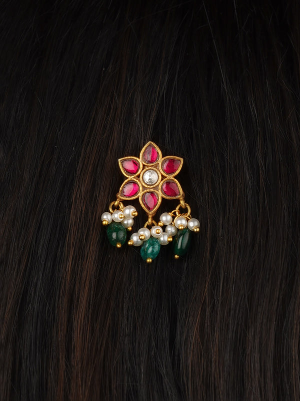 Gold Plated Jadau Kundan Braid Accessories - MHA229