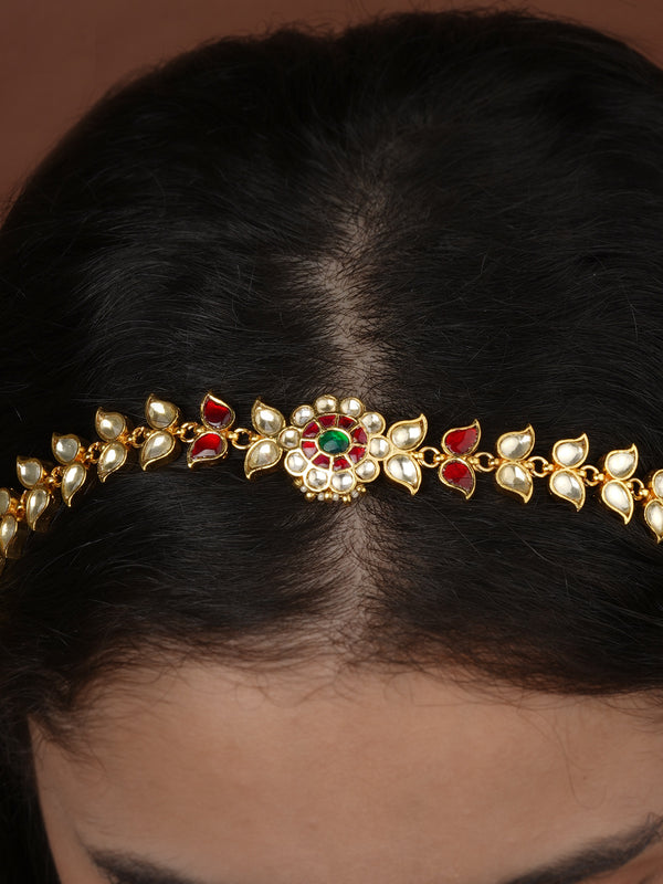 Gold Plated Jadau Kundan Sheeshphool - MHA246