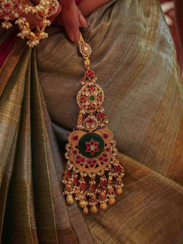 Multicolor Gold Plated Jadau Kundan Juda - MJ14M