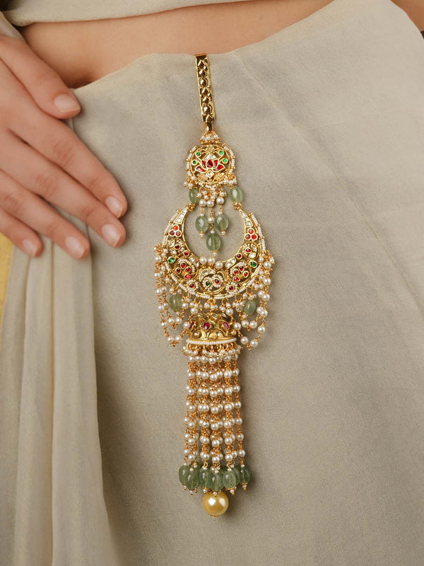 Multicolor Gold Plated Jadau Kundan Juda - MJ17M