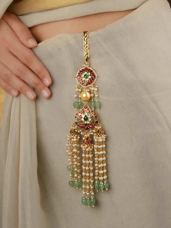 Multicolor Gold Plated Jadau Kundan Juda - MJ18M