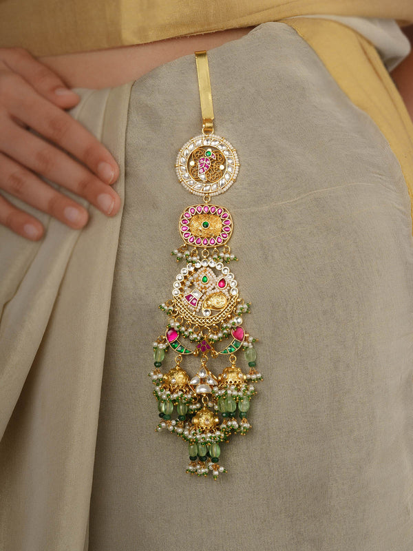 Multicolor Gold Plated Jadau Kundan Juda - MJ20M