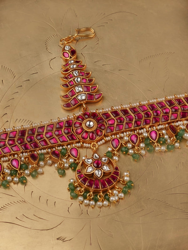 Gold Plated Jadau Kundan Mathapatti - MM122