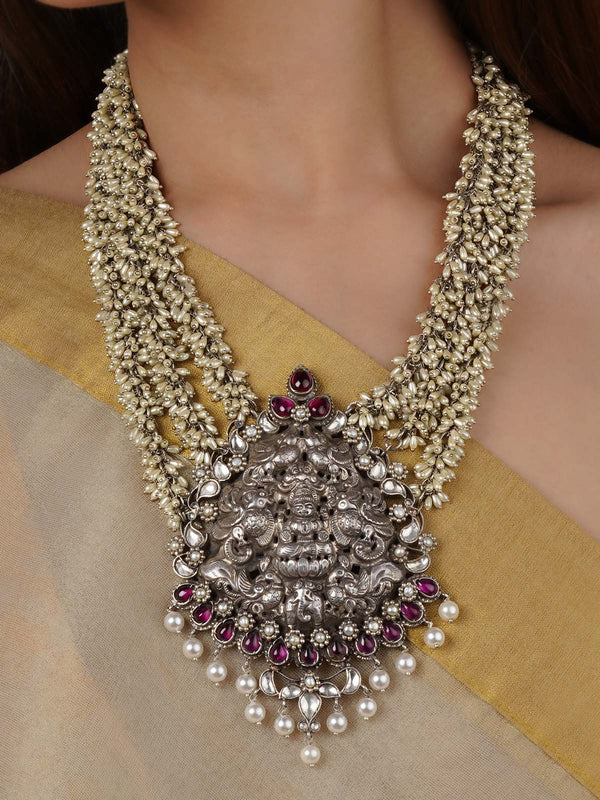 Pink Color Jadau Kundan Necklace - MN37