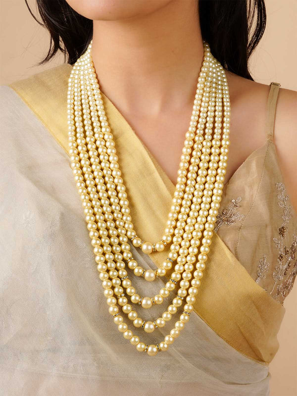MN402 - Yellow Color Gold Plated Necklace/Mala