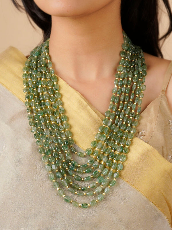 MN429 - Green Color Necklace/Mala
