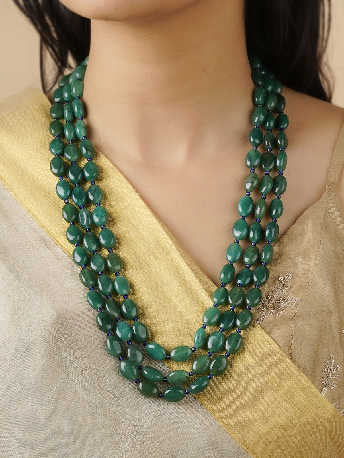 MN432GR - Green Color Necklace/Mala