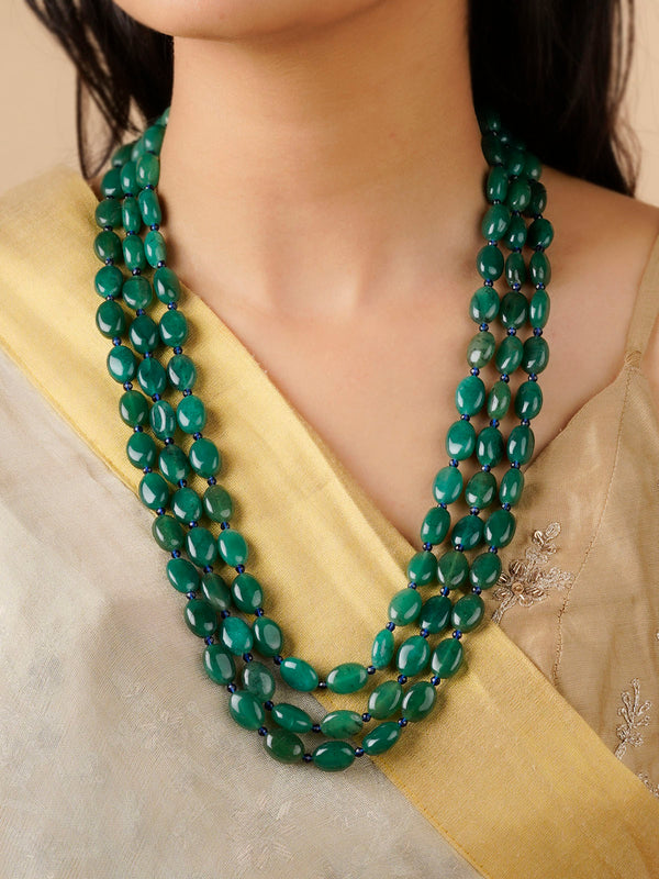 MN432GR - Green Color Necklace/Mala