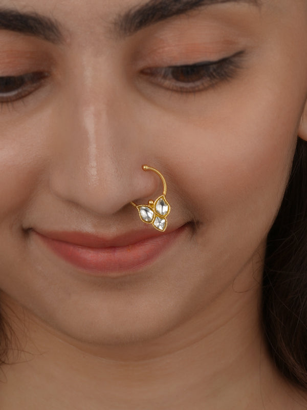 Gold Plated Jadau Kundan Nosering - MNTH222