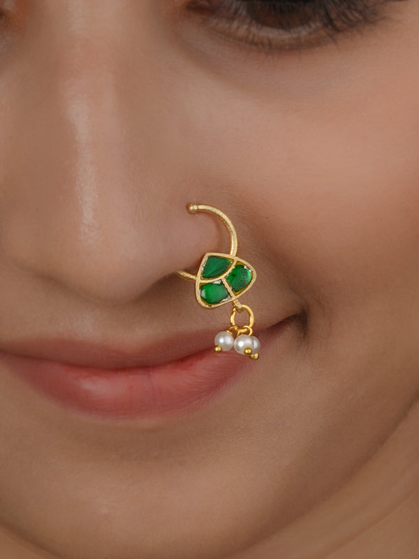 Gold Plated Jadau Kundan Nosering - MNTH226