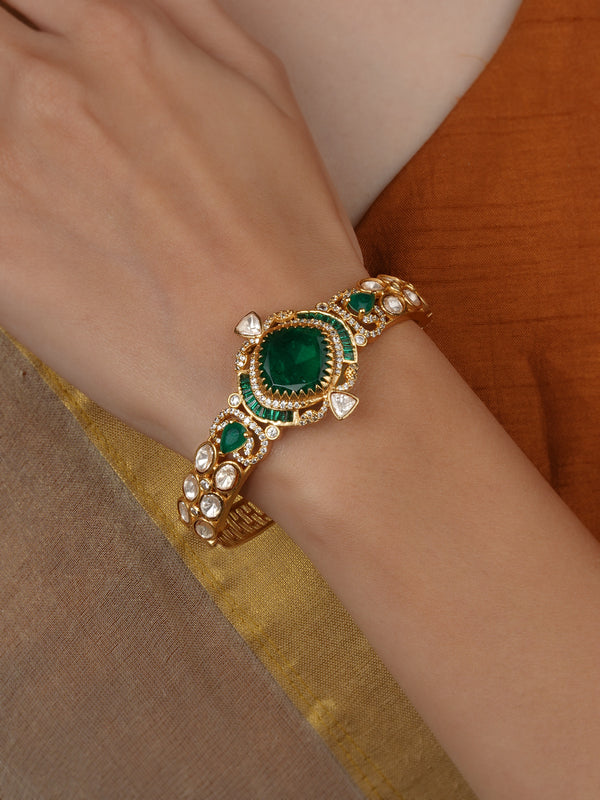 Gold Plated Moissanite Bangle (1 Piece) - MO-BRAC12