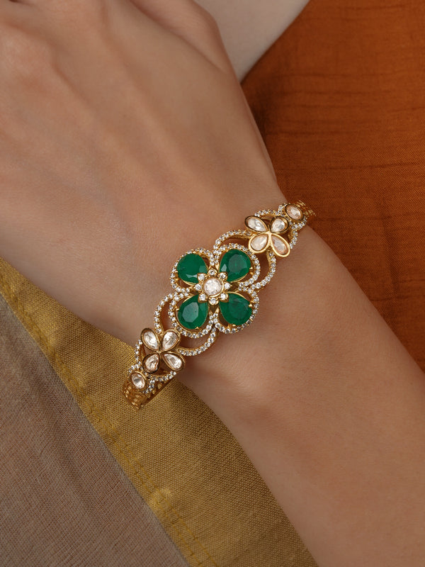 Gold Plated Moissanite Bangle (1 Piece) - MO-BRAC13