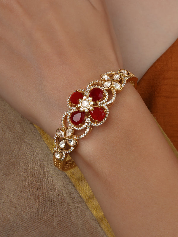 Gold Plated Moissanite Bangle (1 Piece) - MO-BRAC13