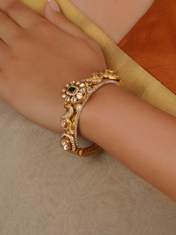 Gold Plated Moissanite Bangle (1 Piece) - MO-BRAC7