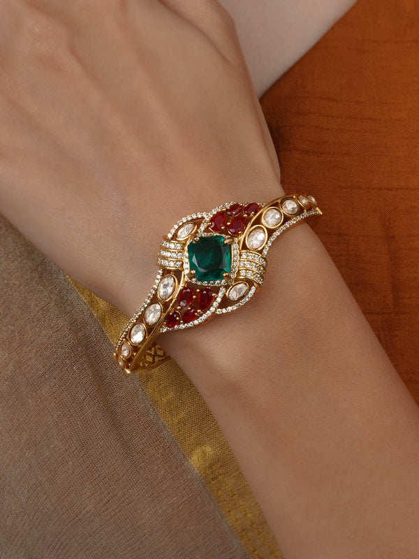 Gold Plated Moissanite Bangle (1 Piece) - MO-BRAC8