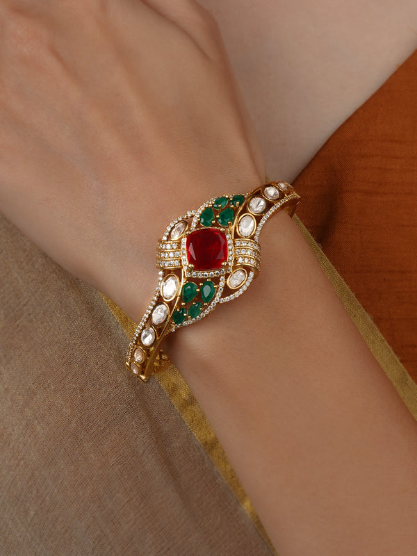 Gold Plated Moissanite Bangle (1 Piece) - MO-BRAC8