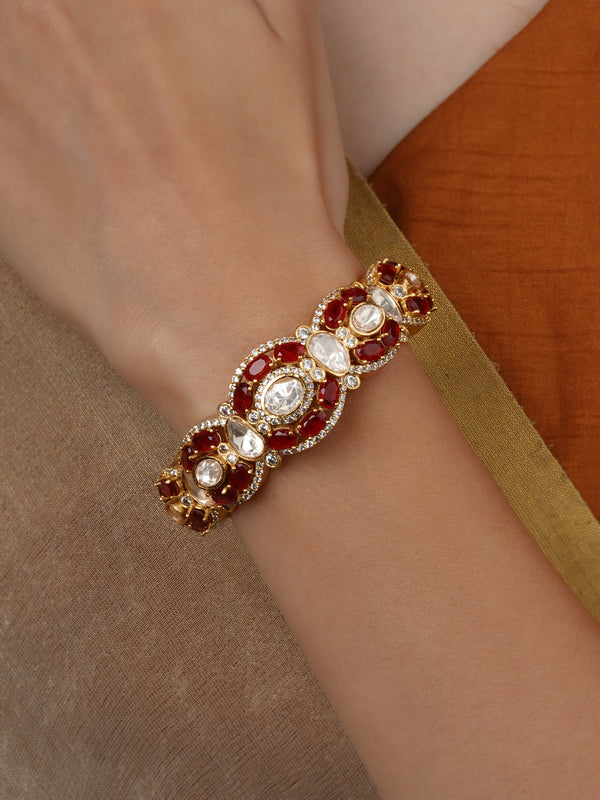 Gold Plated Moissanite Bangle (1 Piece) - MO-BRAC9