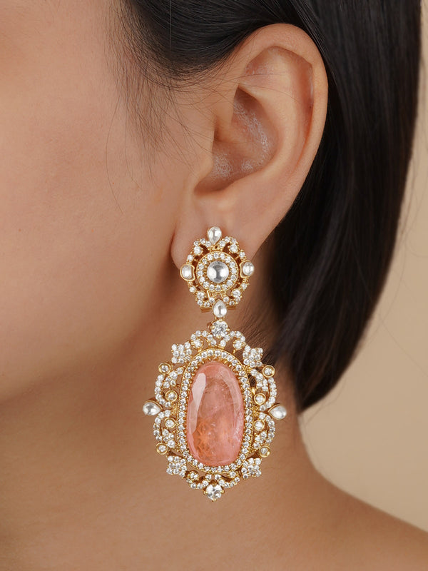 MO-EAR17LP - Faux Diamond Earrings