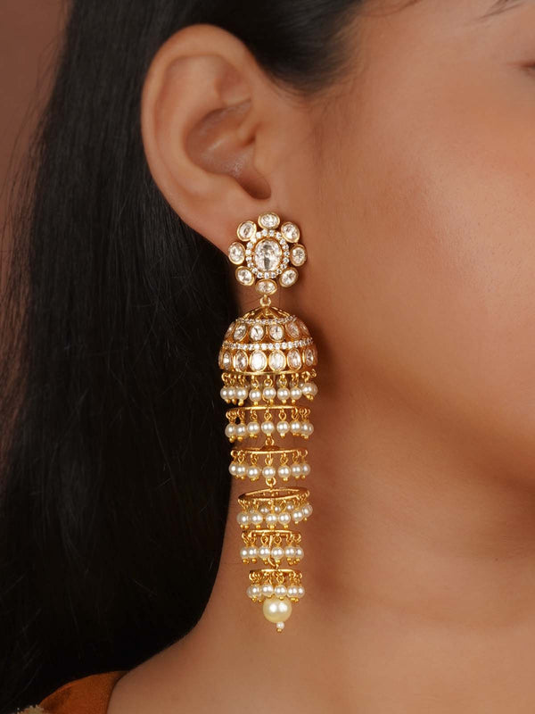 Gold Plated Moissanite Earrings - MO-EAR56