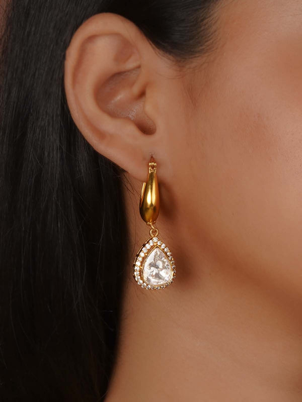 Gold Plated Moissanite Earrings - MO-EAR58