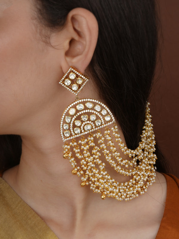 Gold Plated Moissanite Earrings - MO-EAR5