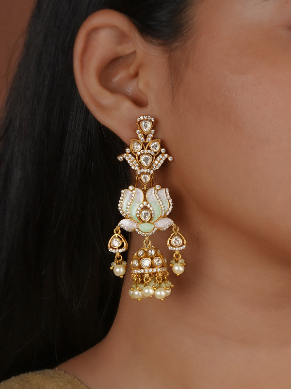 Gold Plated Moissanite Earrings - MO-EAR60