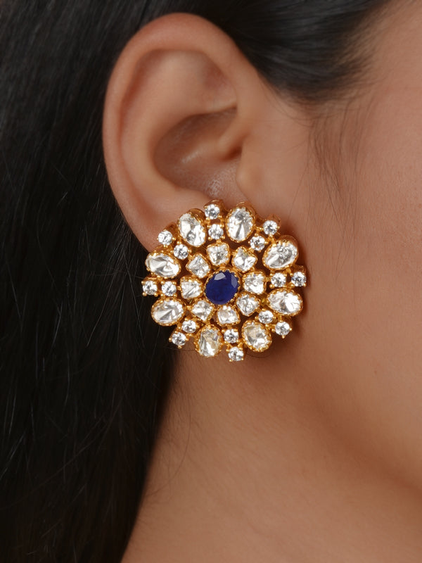 Gold Plated Moissanite Earrings - MO-EAR64