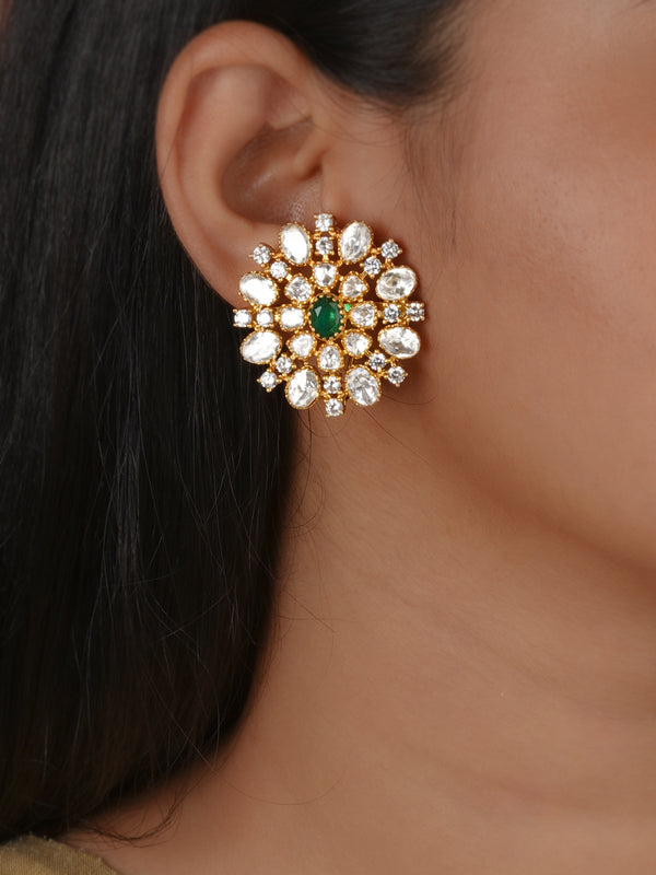 Gold Plated Moissanite Earrings - MO-EAR64