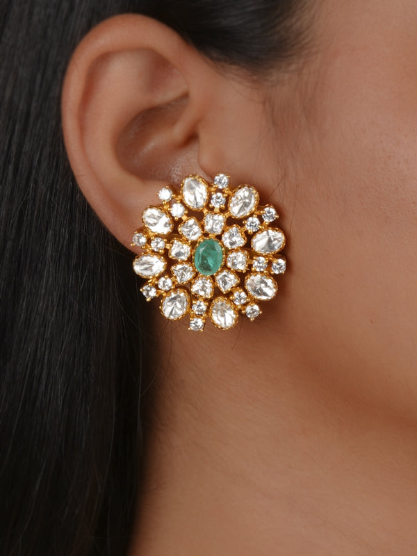 Gold Plated Moissanite Earrings - MO-EAR64