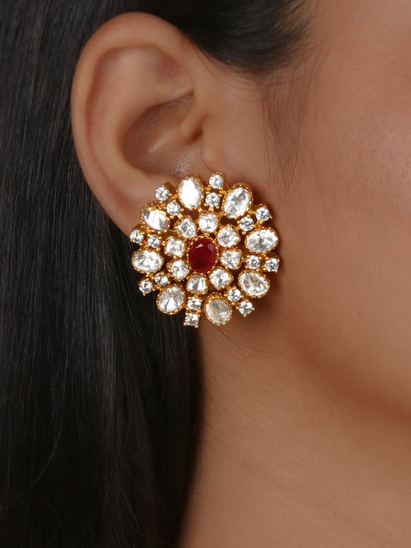 Gold Plated Moissanite Earrings - MO-EAR64