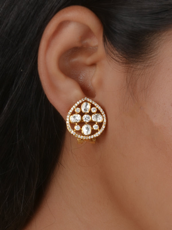 Gold Plated Moissanite Earrings - MO-EAR65