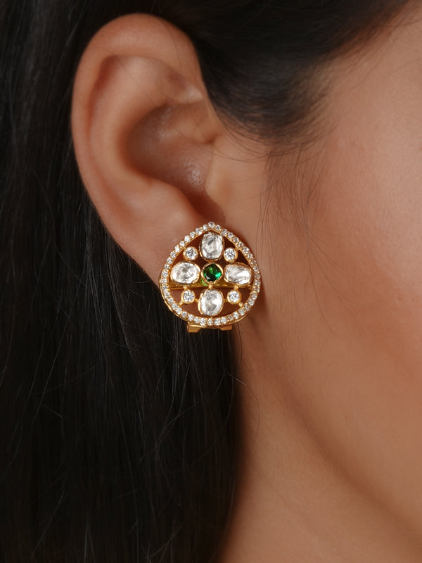 Gold Plated Moissanite Earrings - MO-EAR65