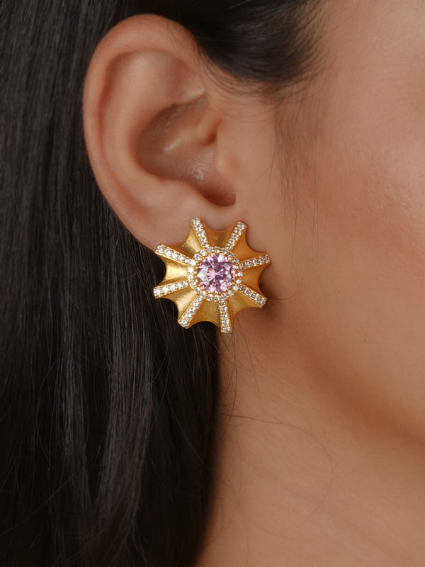 Gold Plated Moissanite Earrings - MO-EAR66