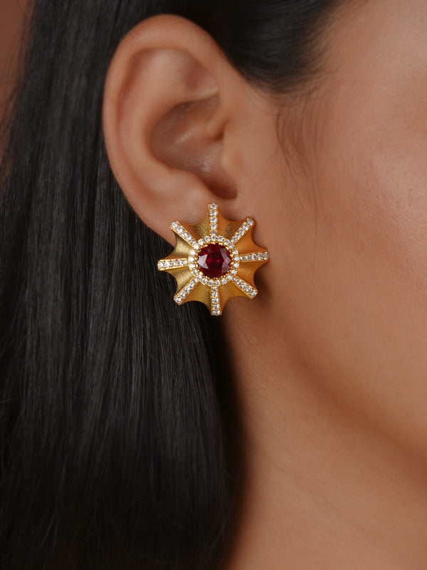 Gold Plated Moissanite Earrings - MO-EAR66