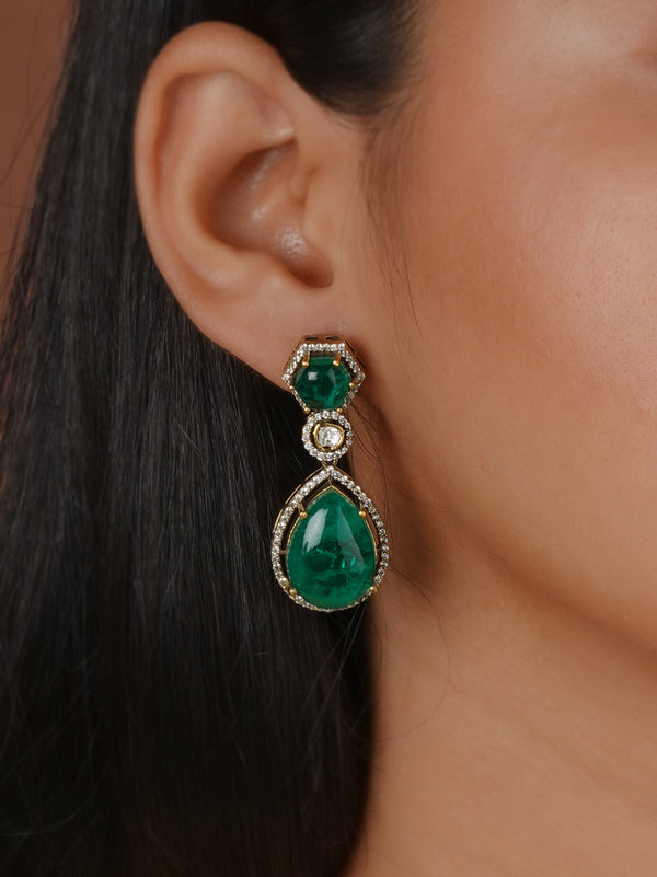 Gold Plated Moissanite Earrings - MO-EAR67