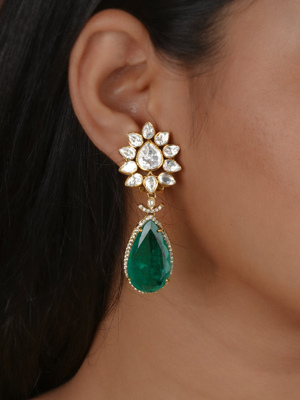 Gold Plated Moissanite Earrings - MO-EAR72