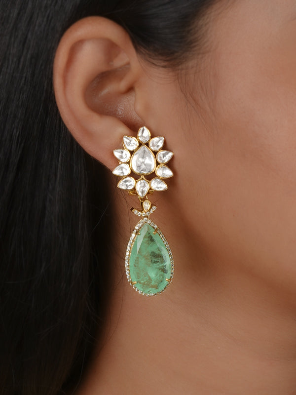 Gold Plated Moissanite Earrings - MO-EAR72