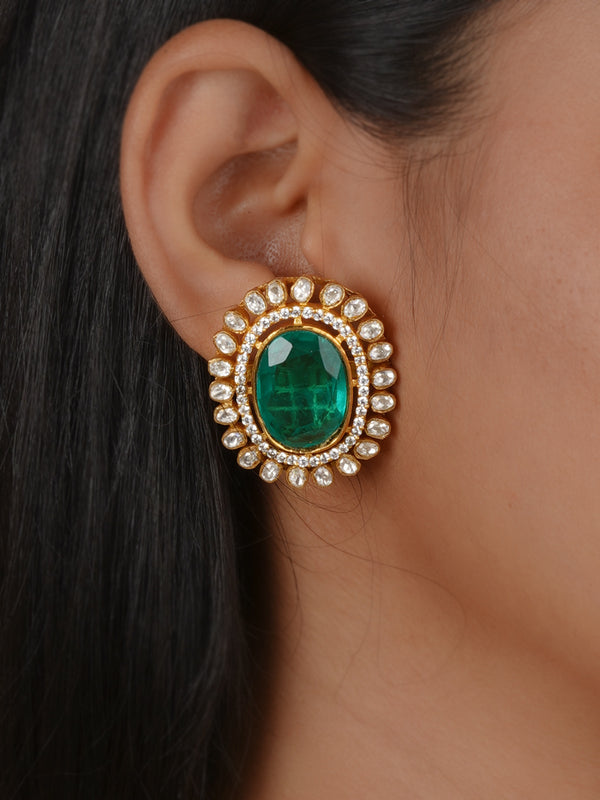 Gold Plated Moissanite Earrings - MO-EAR73