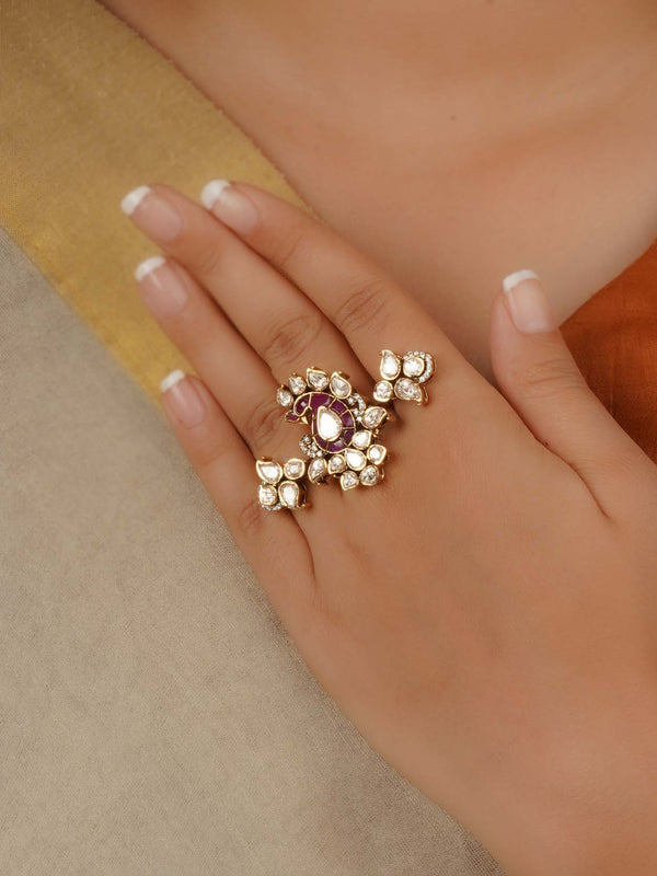 Gold Plated Moissanite Ring - MO-RNG19