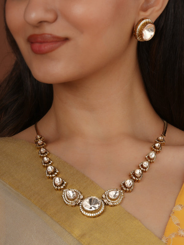 Gold Plated Moissanite Necklace Set - MO-S145