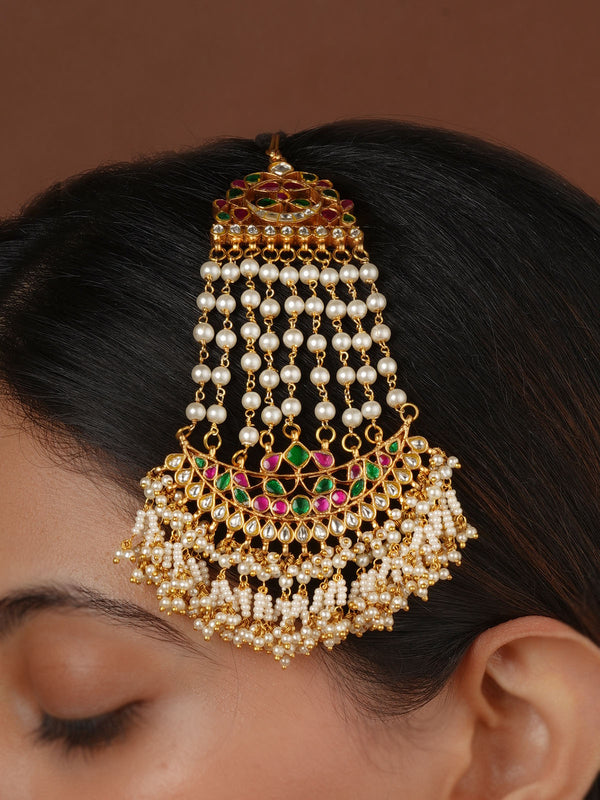 Multicolor Gold Plated Jadau Kundan Passa - MP23M