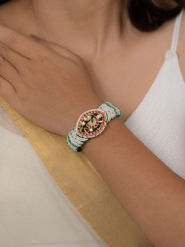 Multicolor Gold Plated Mishr Bracelet (1 Piece) - MR-BRAC78M