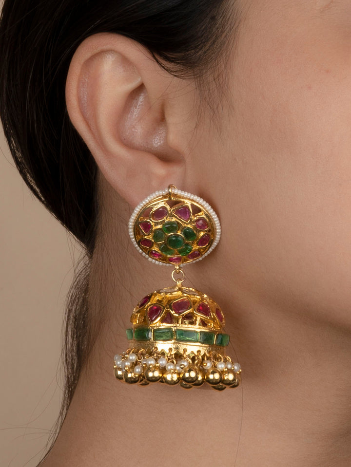 MR-E162M - Multicolor Gold Plated Mishr Earrings