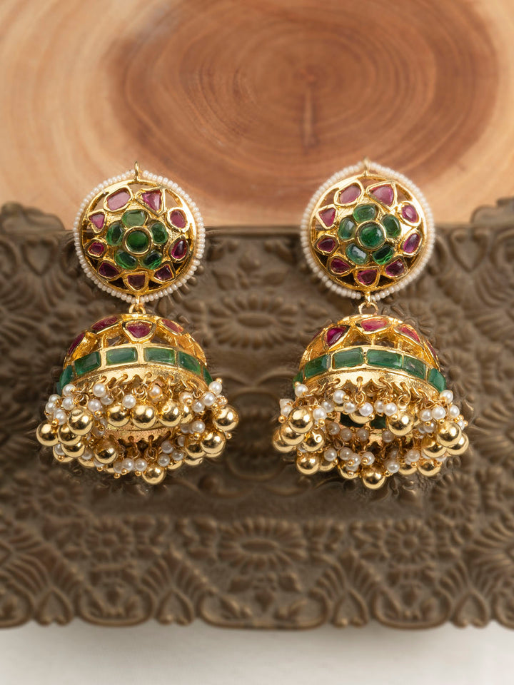 MR-E162M - Multicolor Gold Plated Mishr Earrings